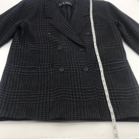 Escada Vintage 80’s Plaid Wool Oversized Double Breasted Long Boyfriend Blazer - Picture 15 of 16